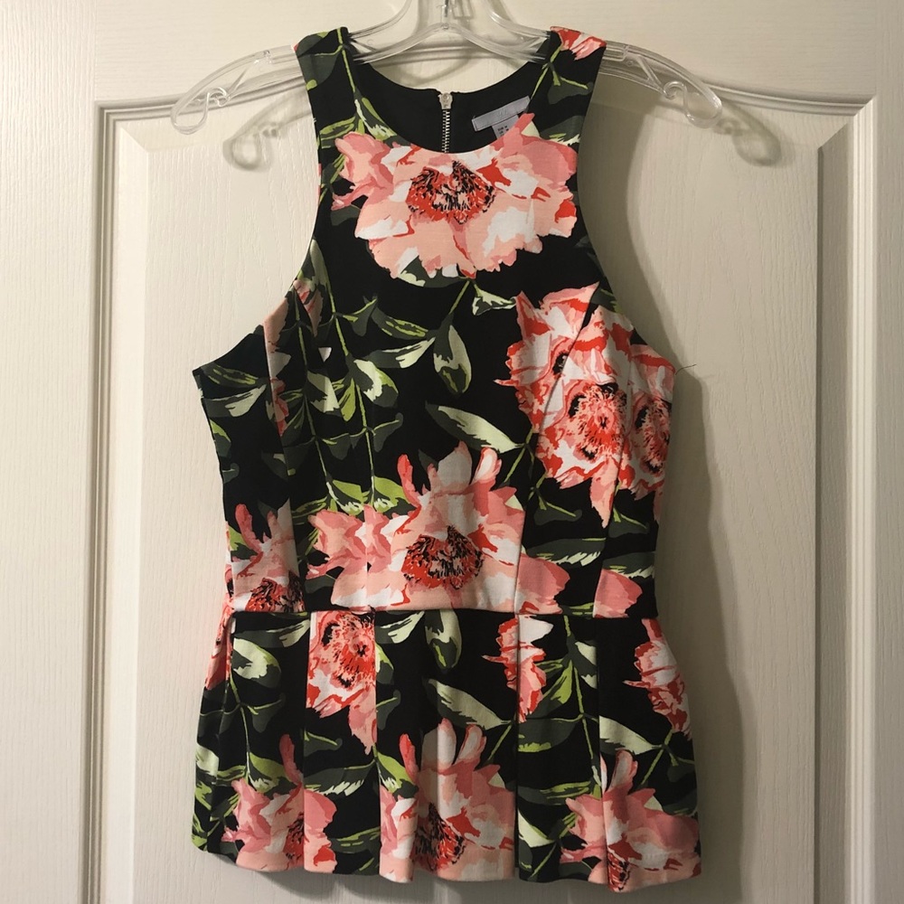 H&M printed peplum tank top